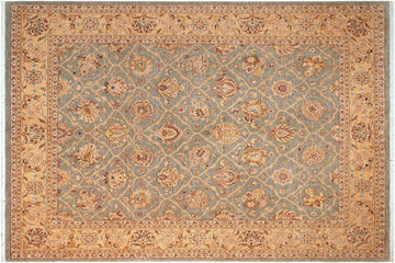 handmade Transitional Kafkaz Chobi Ziegler Lt. Green Beige Hand Knotted RECTANGLE 100% WOOL area rug 8 x 10